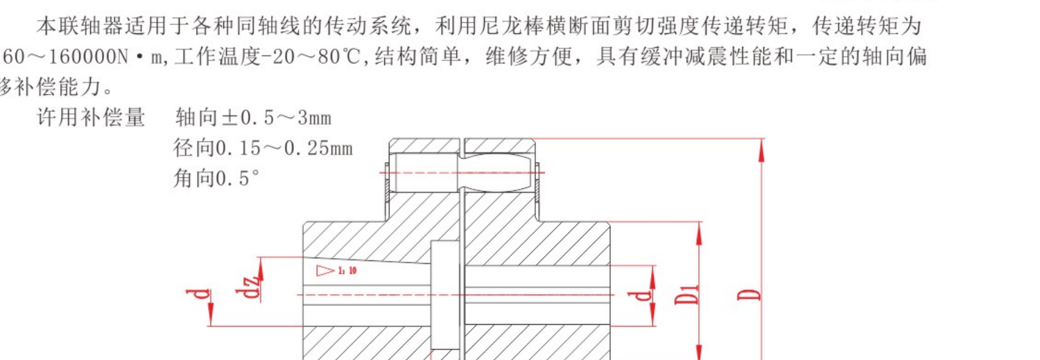 HL Flexible Pin Coupling assembly drawing