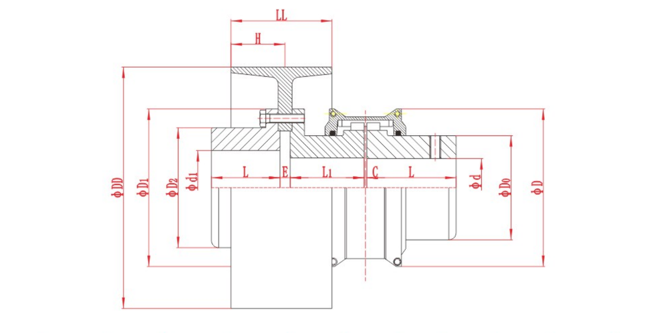 JSL Grid Coupling with Brake Drum