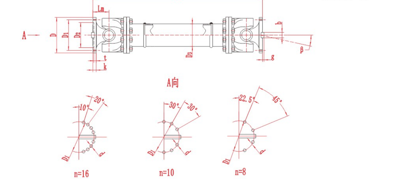 SWC-WF Non-Telescopic Flanged Cardan Shaft